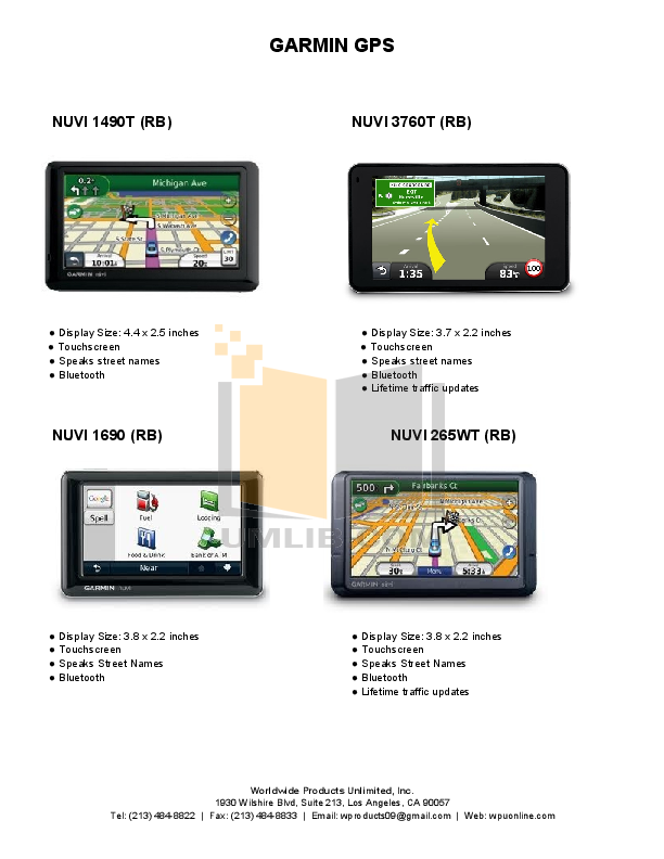 PDF manual for Garmin GPS Nuvi 1450